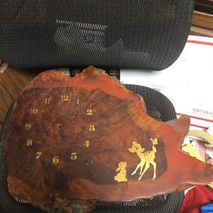 Talk with me before purchasing 🎠Disney Wood Slab Clock-  545 $150 or $120w/offer
